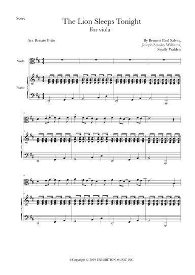 The Lion Sleeps Tonight (arr. Renato Brito)