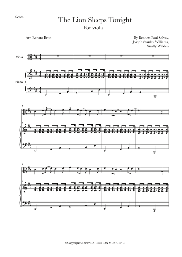The Lion Sleeps Tonight (arr. Renato Brito)