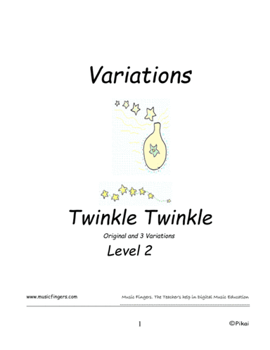 Twinkle Twinkle. W.A.Mozart. Lev. 2. Variations (arr. Music Fingers)