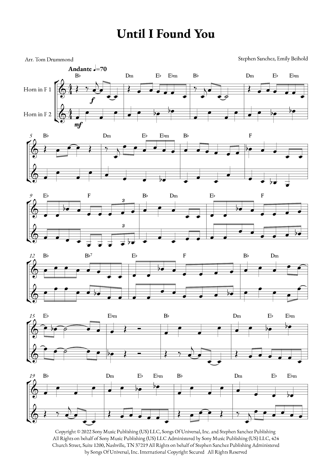 Until I Found You (arr. Tom Drummond)