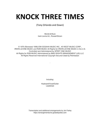 Knock Three Times (arr. Jim Farley)