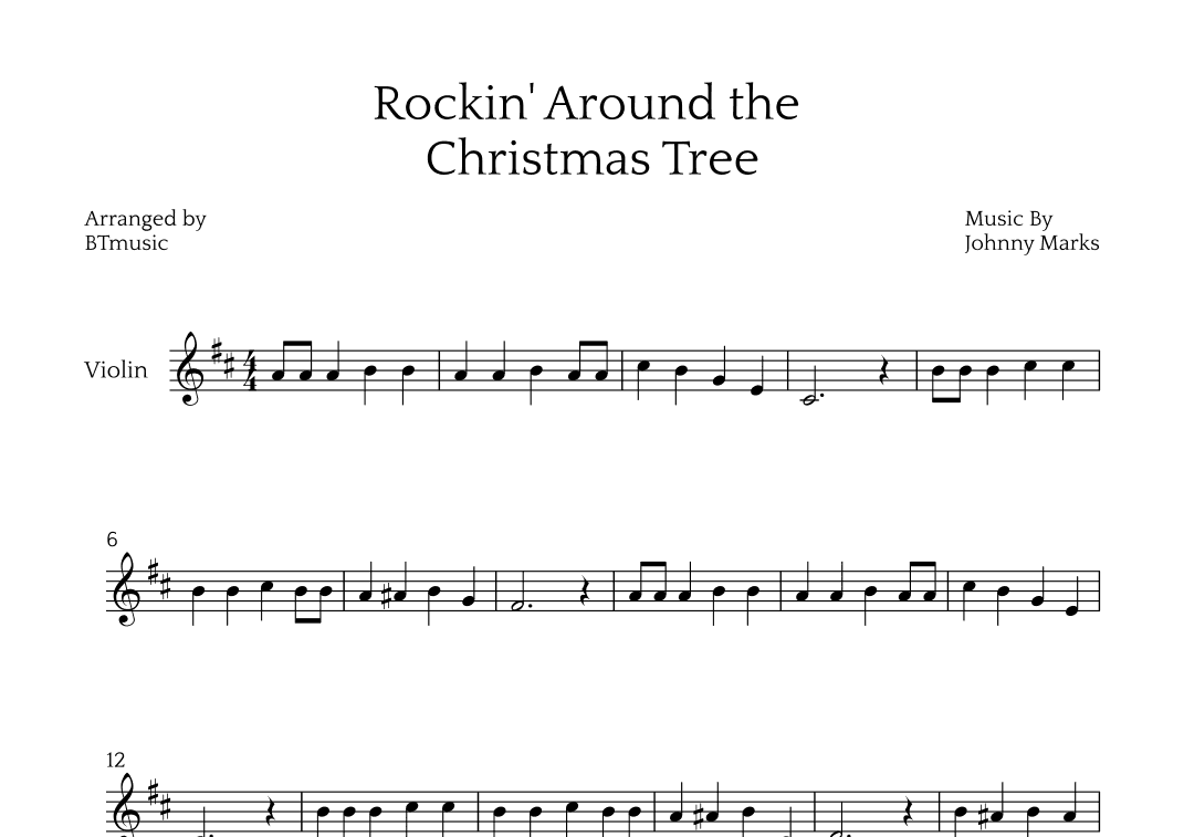 Rockin' Around The Christmas Tree (arr. BTmusic)