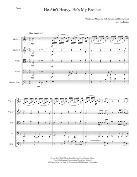 He Ain't Heavy, He's My Brother (arr. Jim Bicigo)