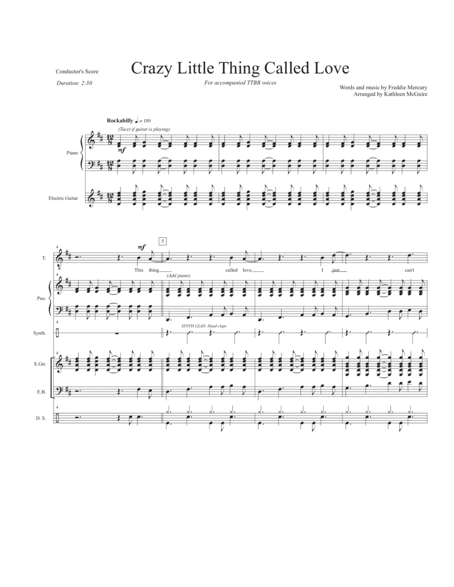 Crazy Little Thing Called Love (arr. Kathleen McGuire)