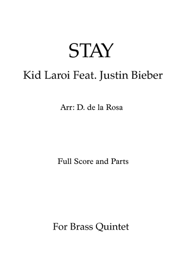 Stay (arr. Daniel de la Rosa Oliva)
