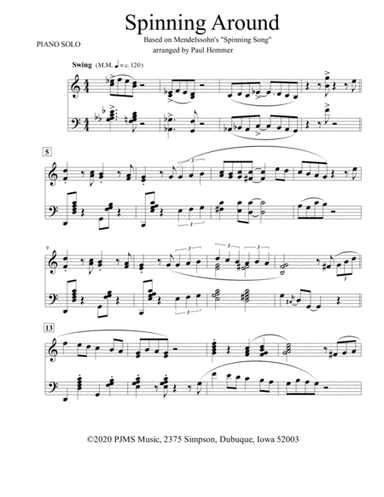 Spinning Around (based on The Spinning Song by Mendelssohn  - Piano Solo (arr. Paul Hemmer)