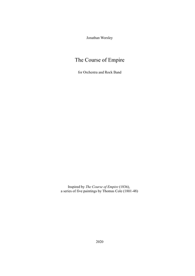 The Course of Empire - Score Only