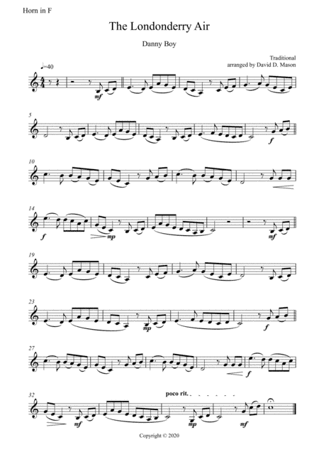 The Londonderry Air(Danny Boy) (arr. David D. Mason)