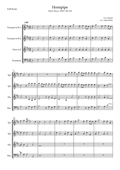 Hornpipe (G.F. Handel HWV 348-350) for Brass Quartet (arr. Fabio Britto)