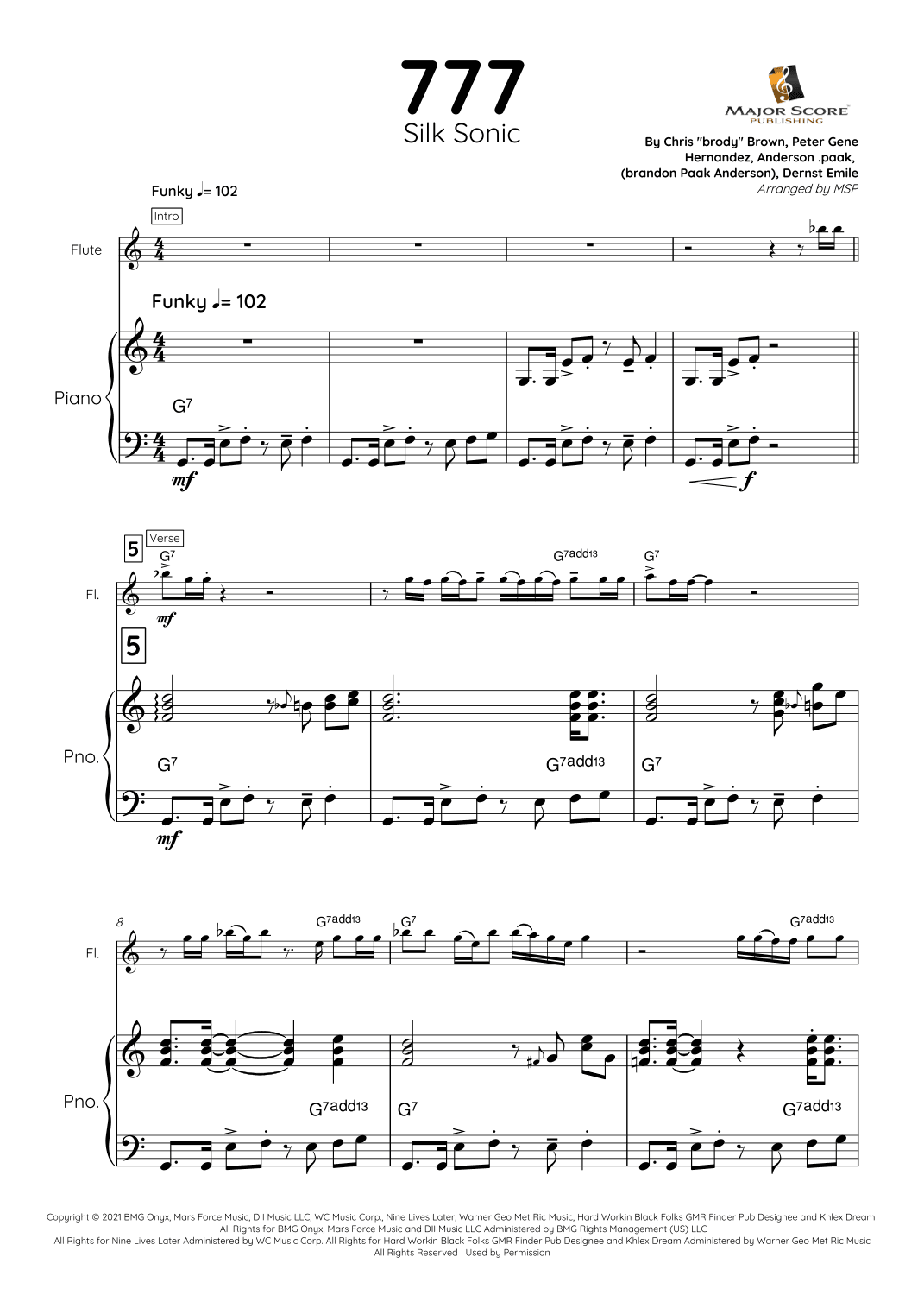 777 (arr. MAJOR SCORE PUBLISHING TM.)