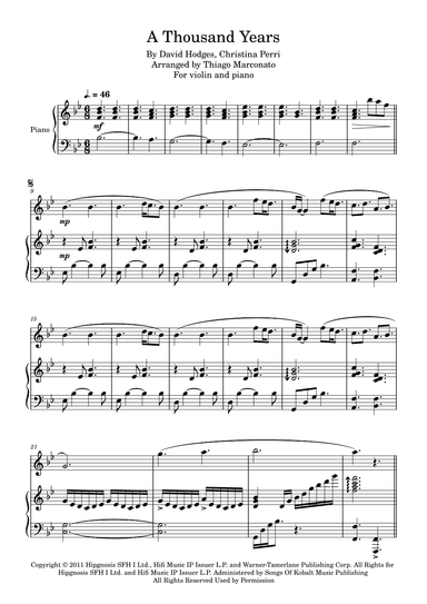 A Thousand Years (arr. Thiago Marconato)