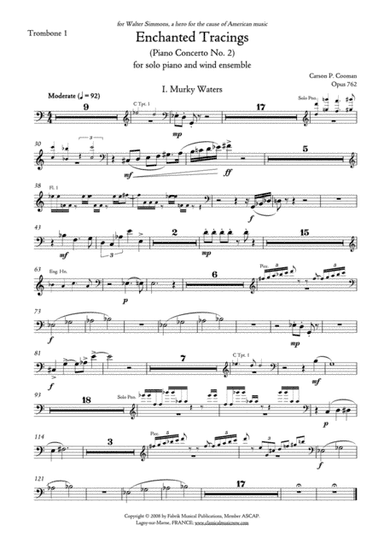 Carson Cooman Enchanted Tracings (Piano Concerto No. 2) (2008) for solo piano and wind ensemble, tro