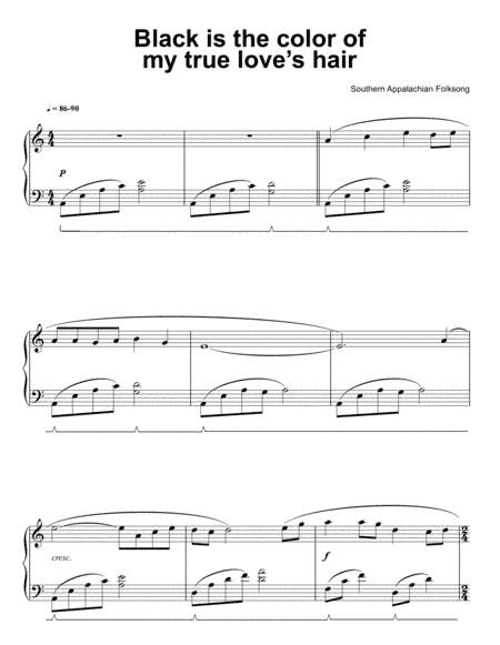Black Is the Color of My True Love's Hair (arr. Music Merchant)