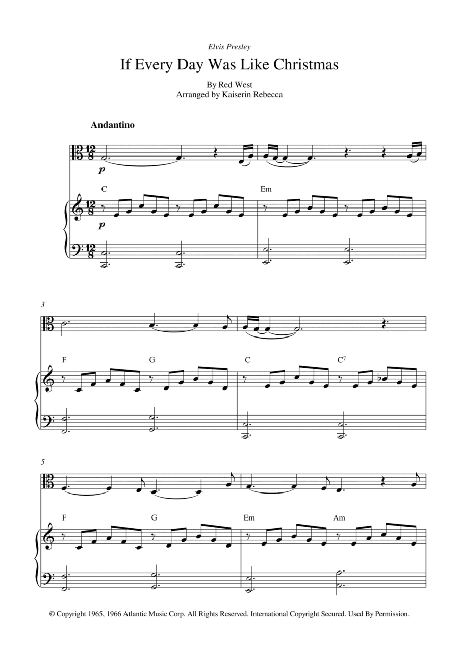 If Every Day Was Like Christmas (arr. Kaiserin Rebecca)