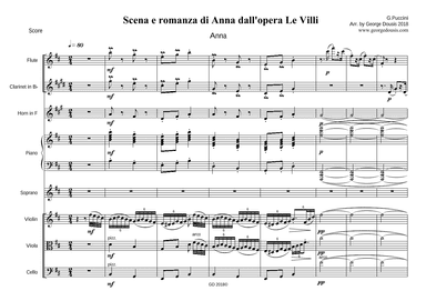 Le Villi Scena e Romanza, "Se come voi piccina io fossi" (Anna) D major (Sopr. Voice - chamb. orch.) (arr. George Dousis)