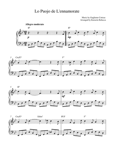 Lo Puojo de L'ennamorate (The Young Man in Love) (arr. Kaiserin Rebecca)
