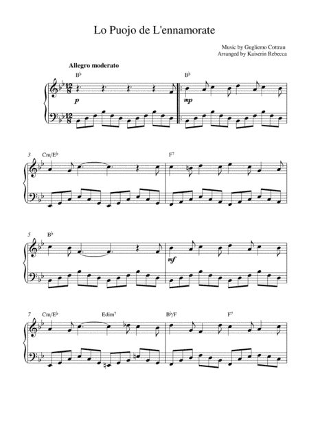 Lo Puojo de L'ennamorate (The Young Man in Love) (arr. Kaiserin Rebecca)