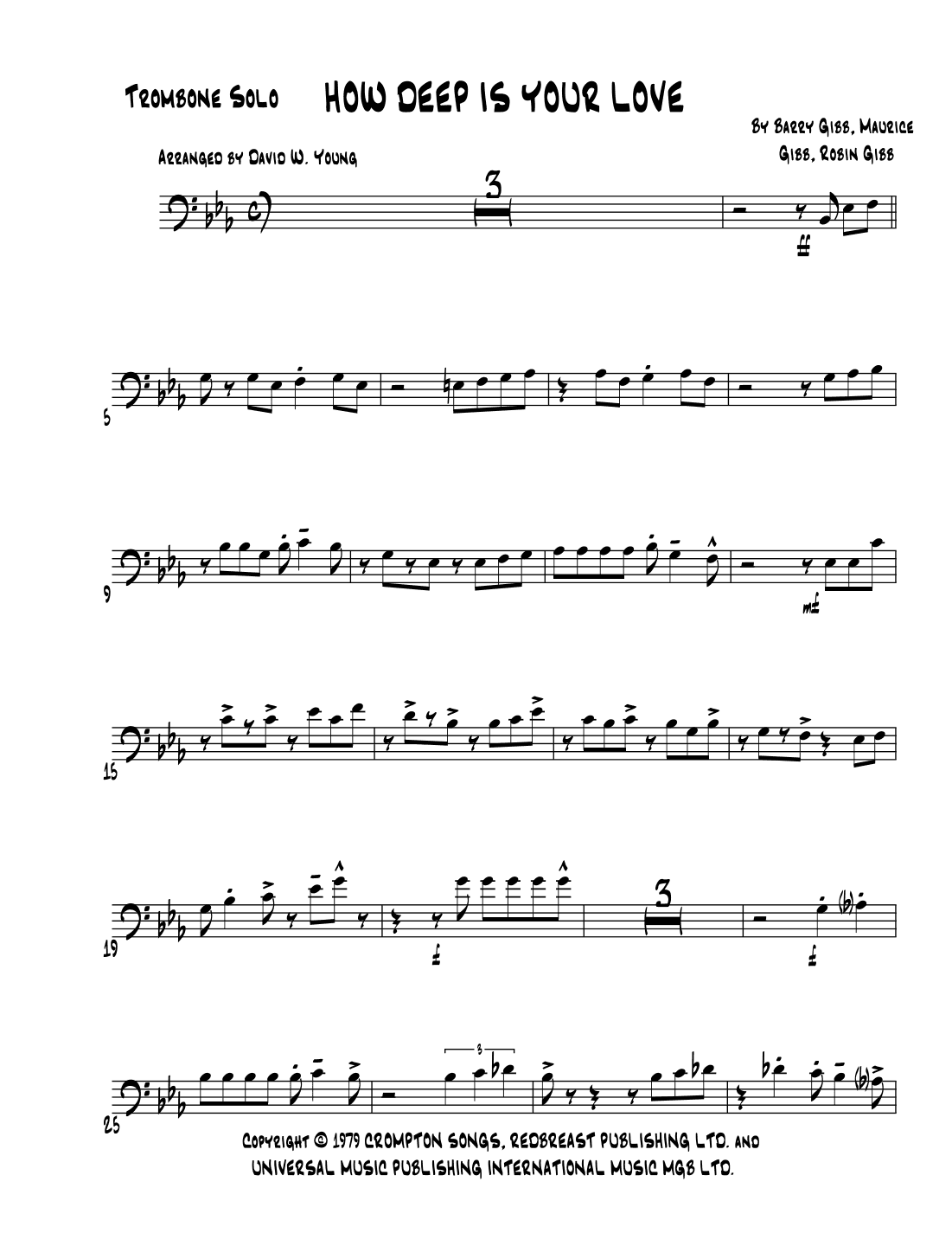 How Deep Is Your Love (arr. David W. Young)