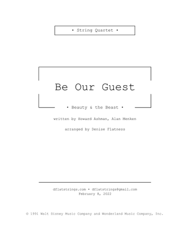 Be Our Guest (arr. Denise Flatness)