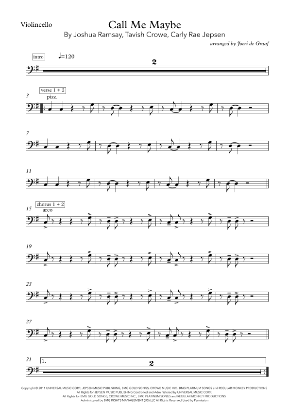 Call Me Maybe (arr. Joeri de Graaf)