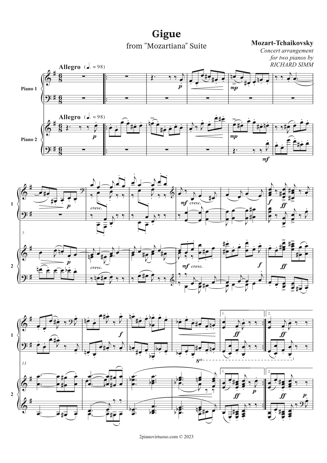 Gigue from "Mozartiana" (arr. Richard Simm)