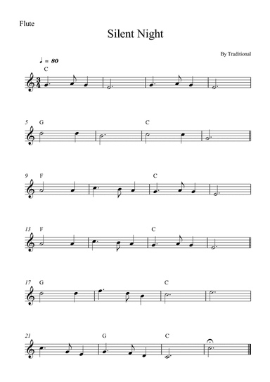 Silent Night - Flute (arr. Wesley S. SIlva)