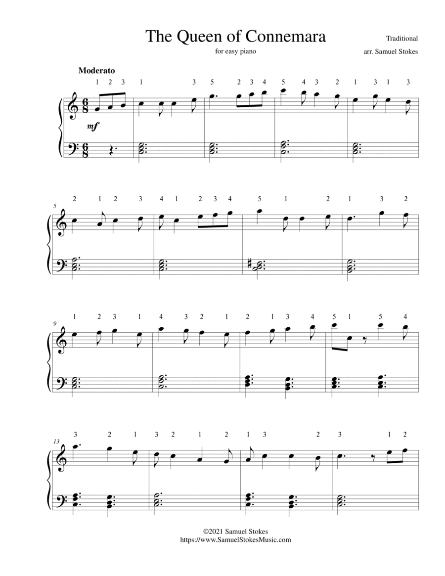 The Queen of Connemara - for easy piano (arr. Samuel Stokes)