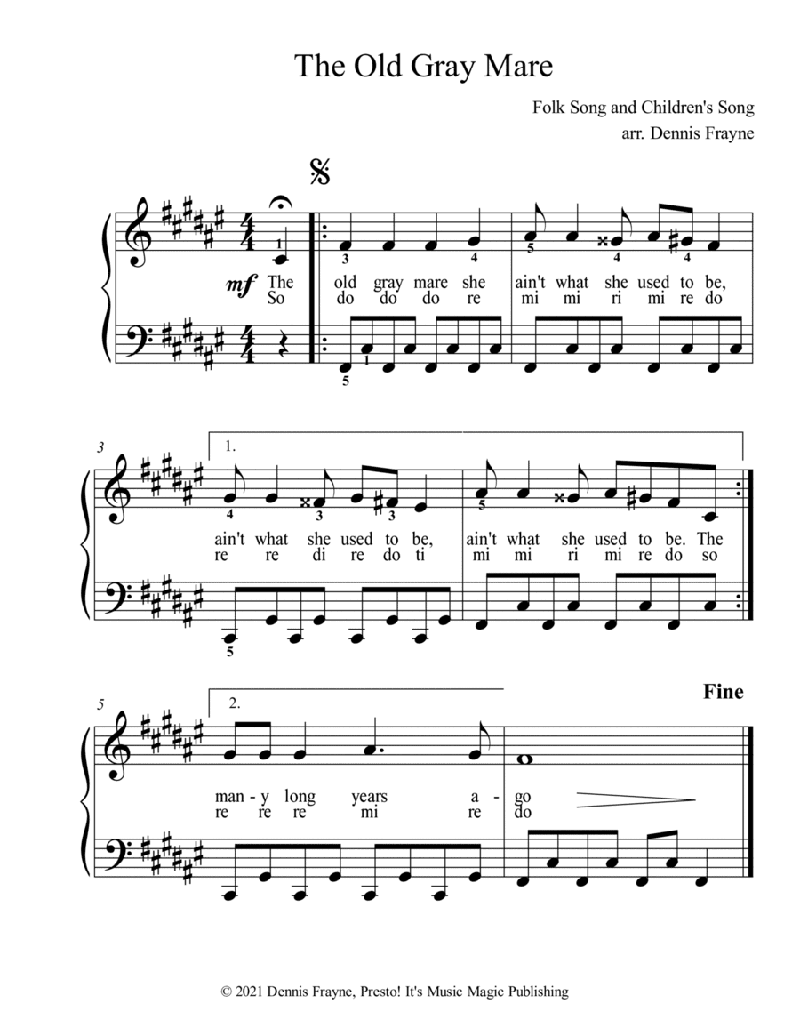 The Old Gray Mare (The Old Grey Mare) (arr. Dennis Frayne)