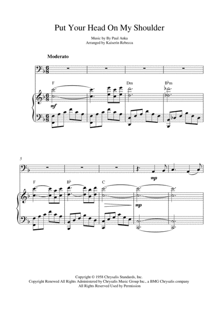 Put Your Head On My Shoulder (arr. Kaiserin Rebecca)