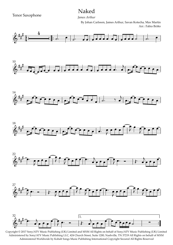 Naked (arr. Fabio Britto)
