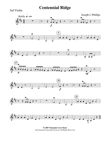 Centennial Ridge-Violin 3 part