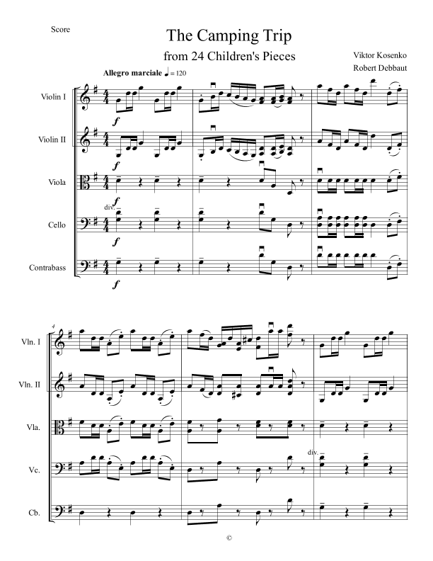 The Camping Trip - Score Only (arr. Robert Debbaut)