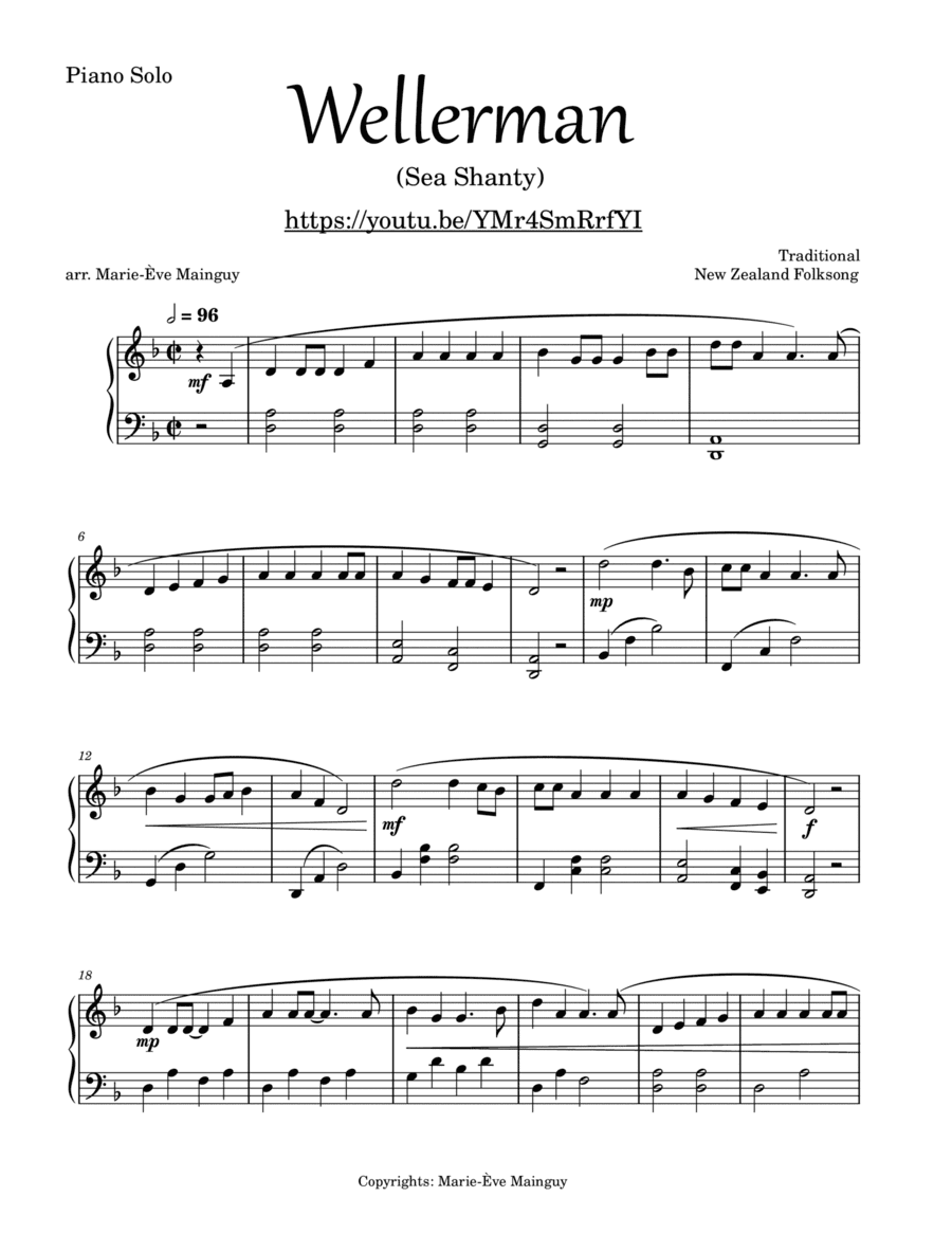 Wellerman (arr. Marie-Ève Mainguy)