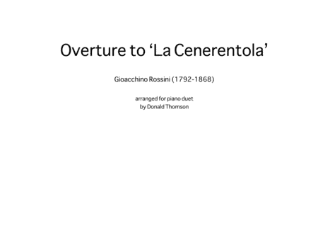 La Cenerentola - Rossini - Piano 4 hands (arr. Donald Thomson)