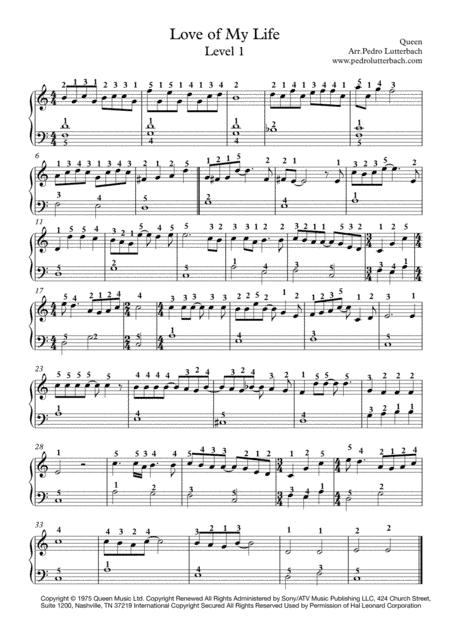 Love Of My Life (arr. Pedro Lutterbach)