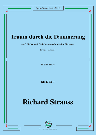 Richard Strauss-Traum durch die Dämmerung,in E flat Major (arr. OSM Press)