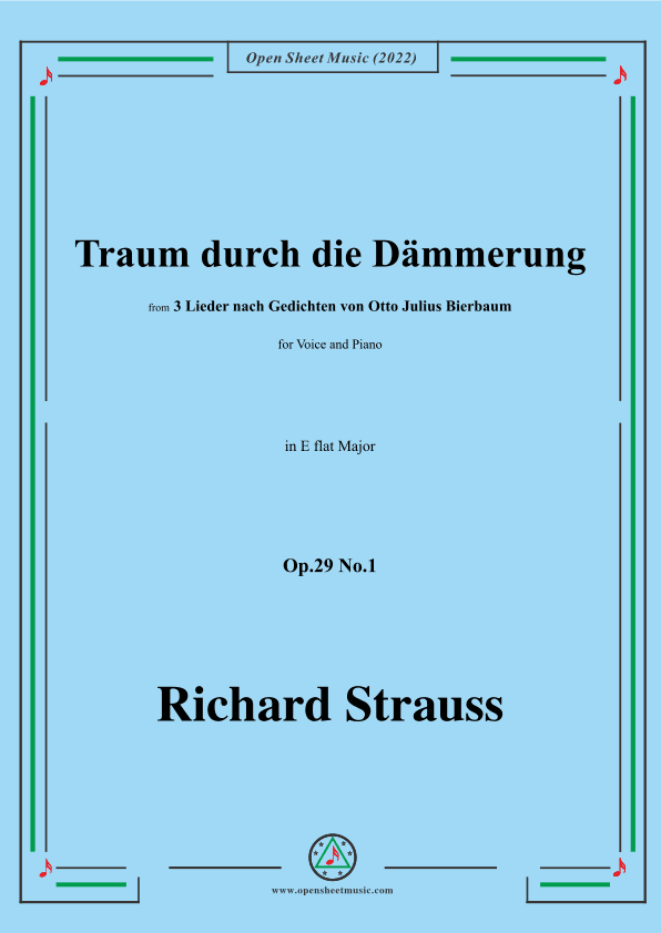 Richard Strauss-Traum durch die Dämmerung,in E flat Major (arr. OSM Press)