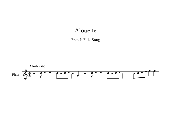 Alouette - French Folk Song (Flute) (arr. Digital Book Music)