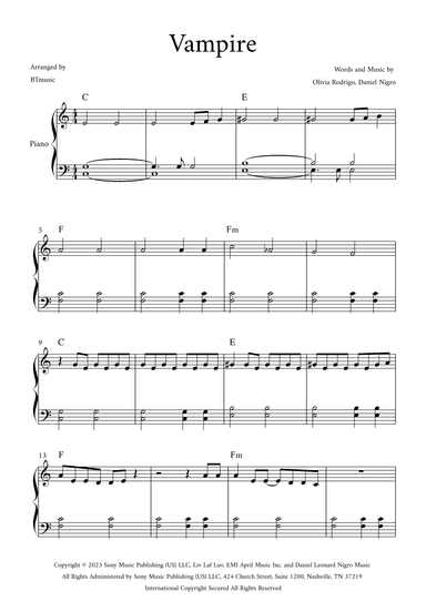 Vampire (arr. BTmusic)