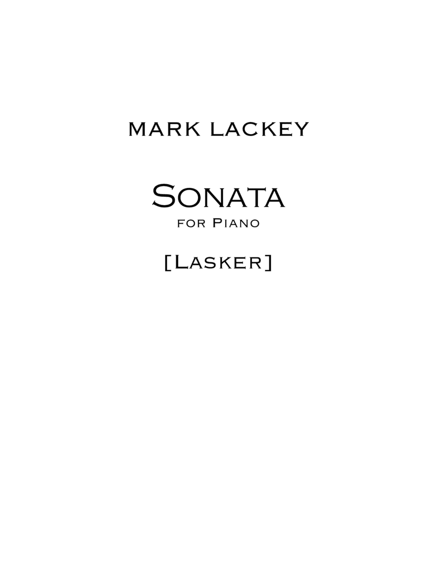 Sonata for Piano: Lasker