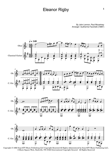 Eleanor Rigby (arr. Guilherme Facchetti)