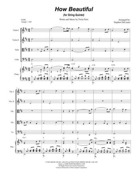 How Beautiful (arr. Stephen DeCesare)