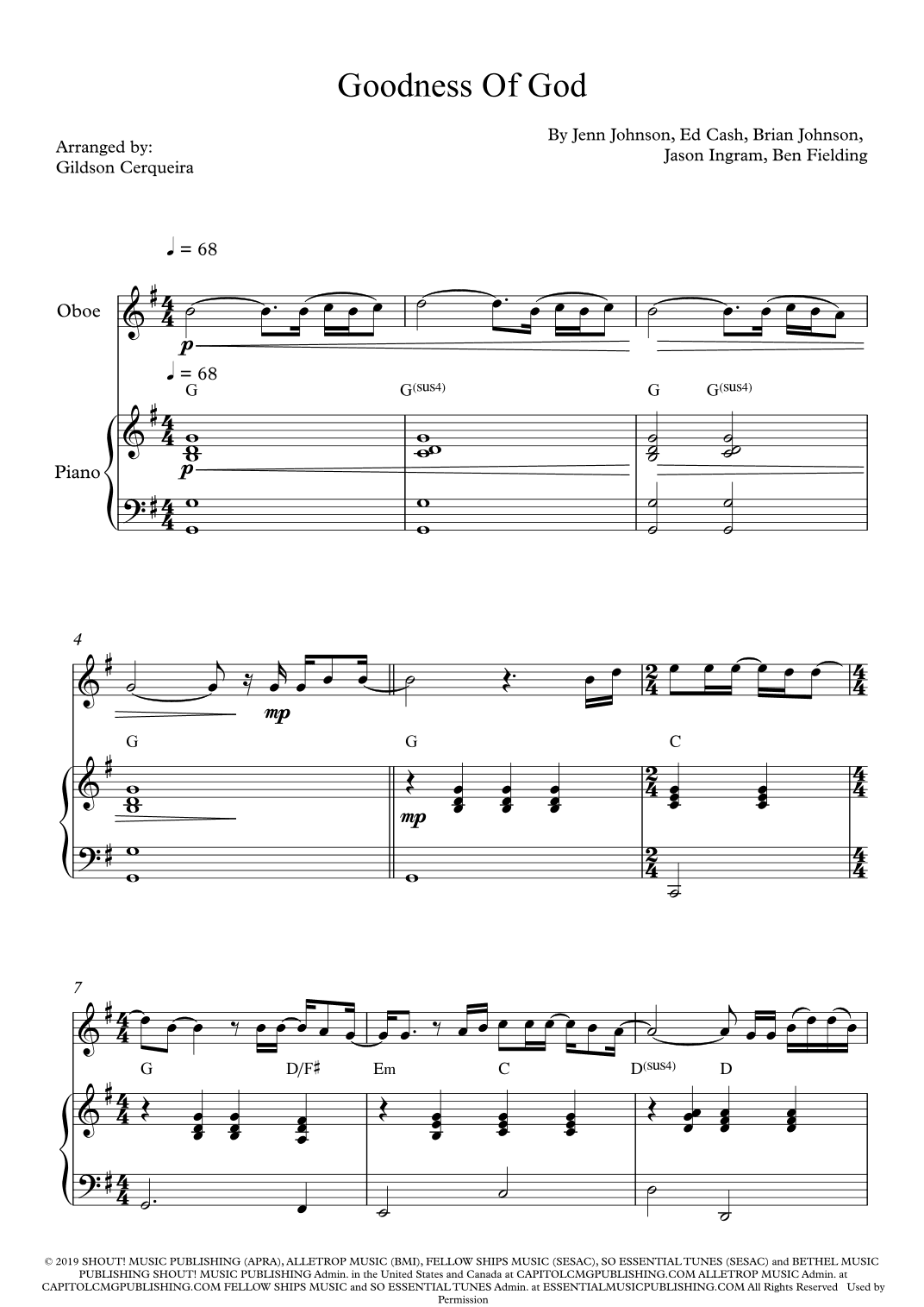 Goodness Of God (arr. Gildson Cerqueira)