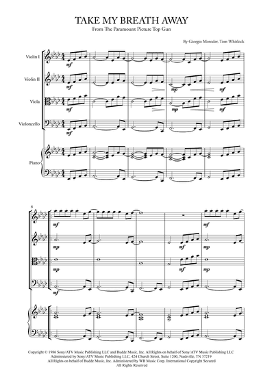 Take My Breath Away (love Theme) (arr. Karen Gueiros)