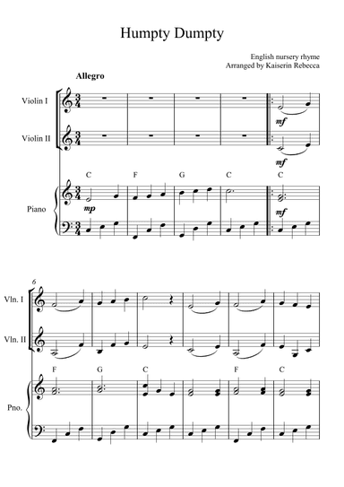 Humpty Dumpty (arr. Kaiserin Rebecca)