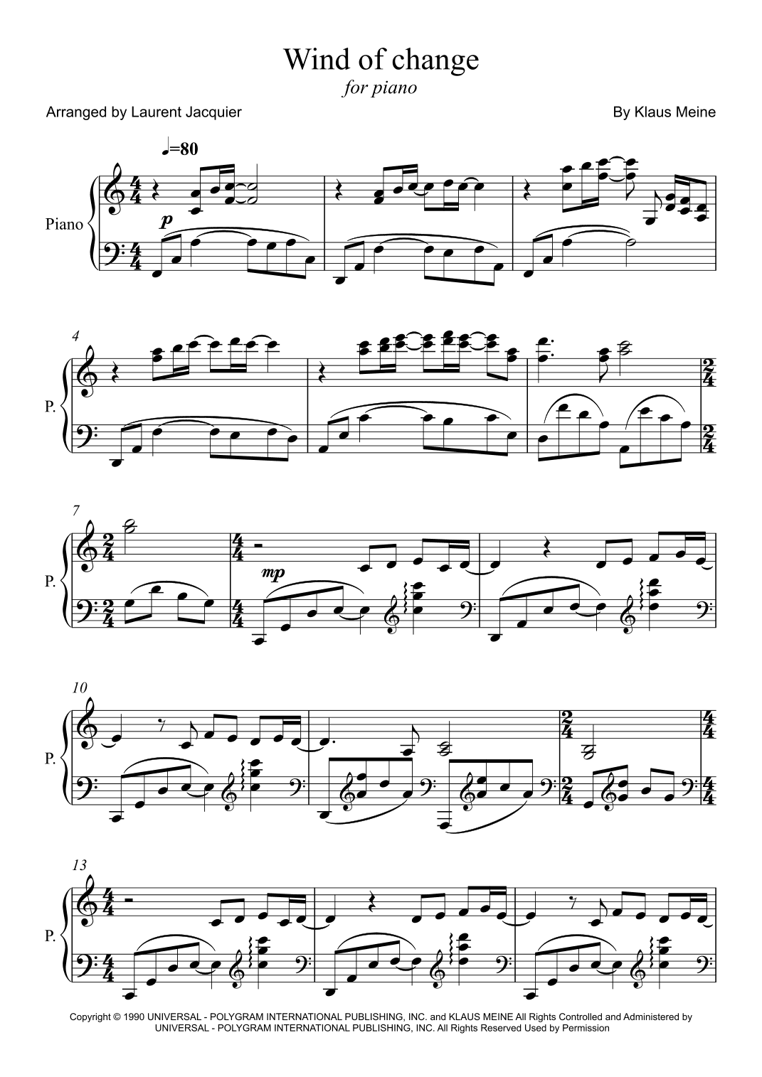 Wind Of Change (arr. Laurent Jacquier)