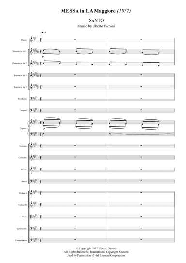 Santo dalla Messa in La Maggiore - Score Only