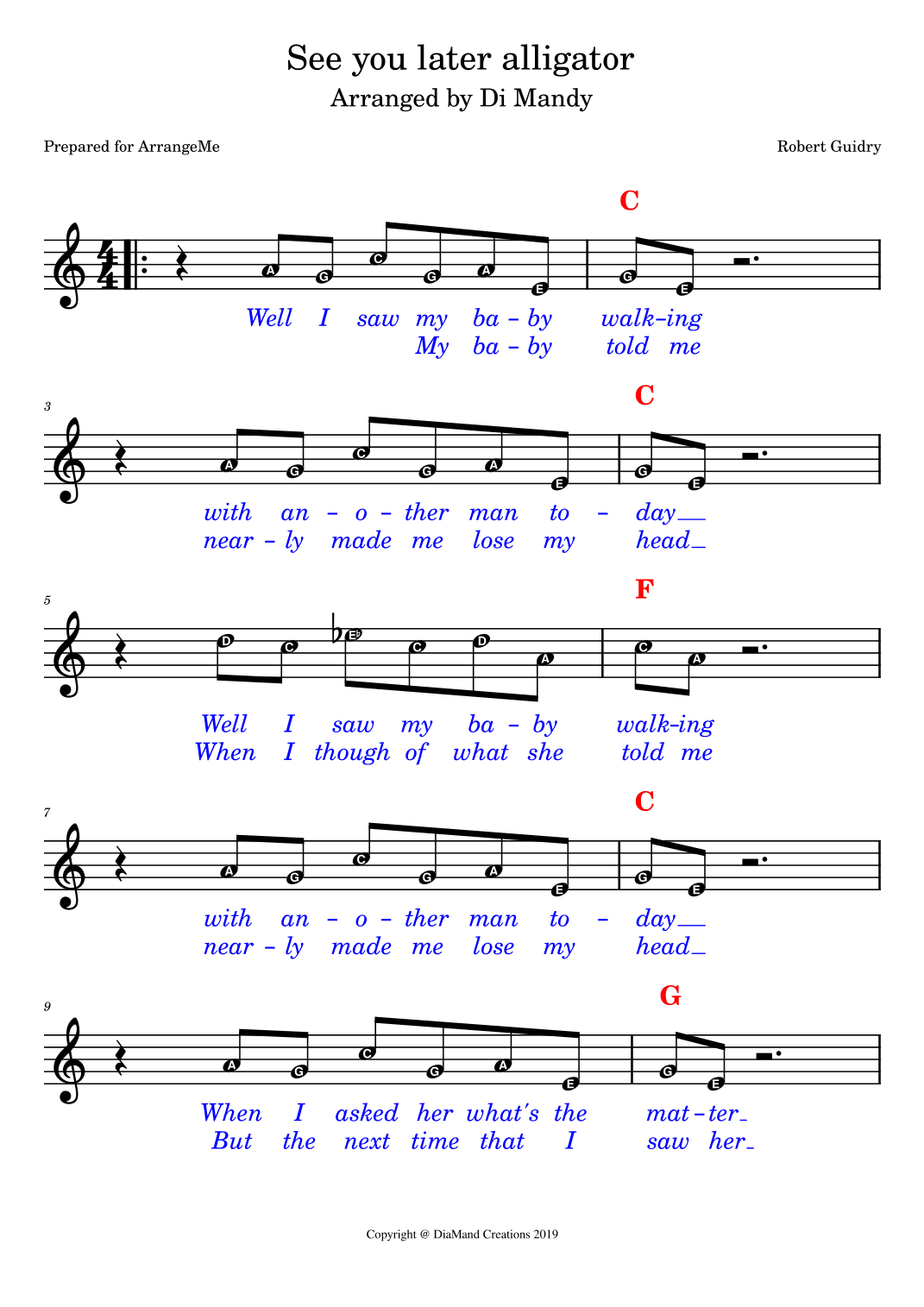 See you later alligator (arr. Di Mandy)