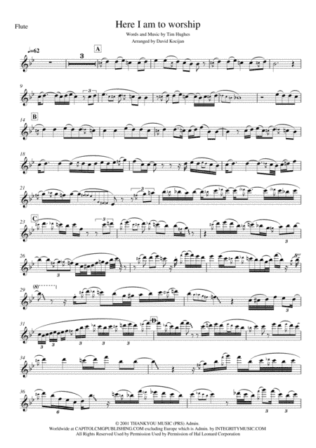 Here I Am To Worship (arr. David Kocijan)