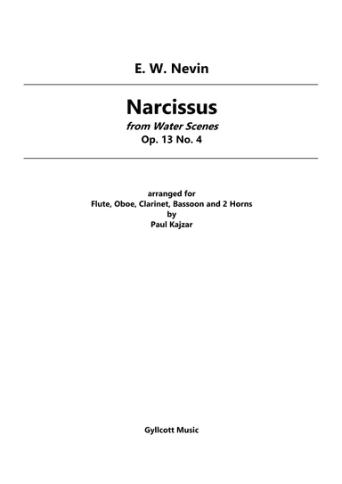 Narcissus from Water Scenes (Wind Sextet) (arr. Paul Kajzar)